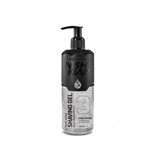 NishMan priehľadný gél na holenie 3 Easy Shave 400ml