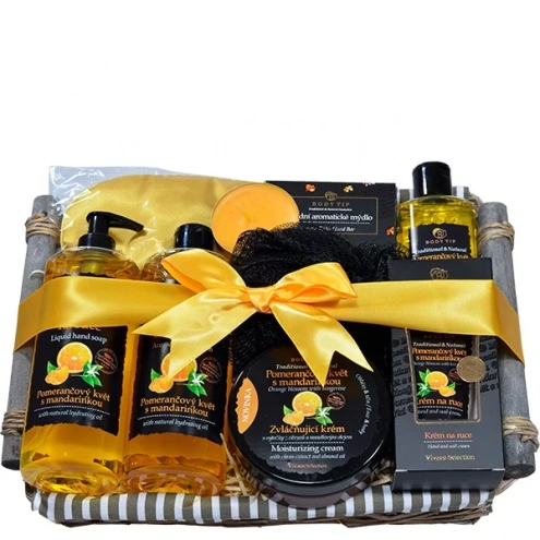 VIVACO Luxuriöser Geschenkkorb mit Kosmetik Orangenblüte & Mandarine