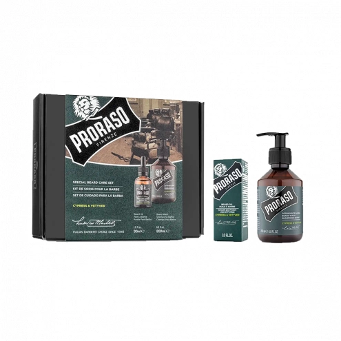 Proraso darčeková sada olej a šampón na bradu Cypress &amp; Vetyver