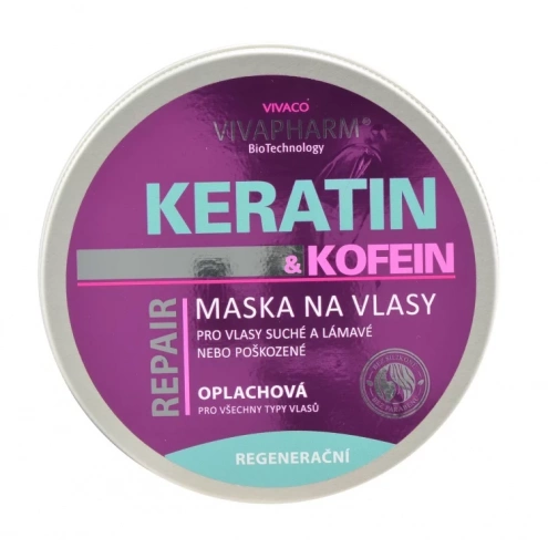 VIVACO Keratin-Haarmaske mit Koffein VIVAPHARM 200 ml