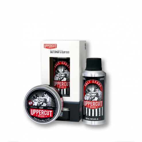 Darčeková sada na vlasy pre panov Uppercut Clay + Salt Spray