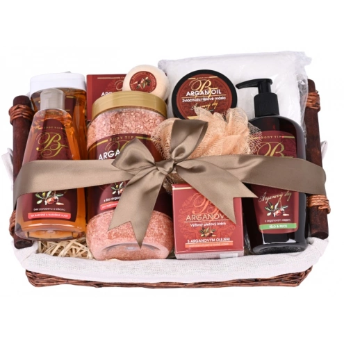 Geschenkkorb mit Kosmetik mit Arganöl