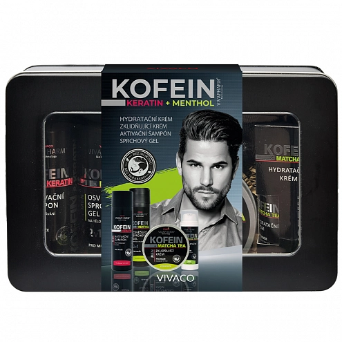 VIVACO Stilvolle Geschenkbox Pflege für Männer mit Koffein