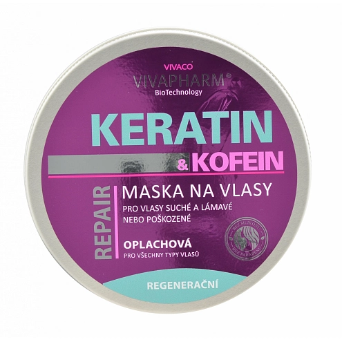 VIVACO Keratin-Haarmaske mit Koffein VIVAPHARM 200 ml