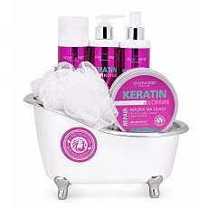 VIVACO Geschenkset Haarpflege mit Keratin und Koffein