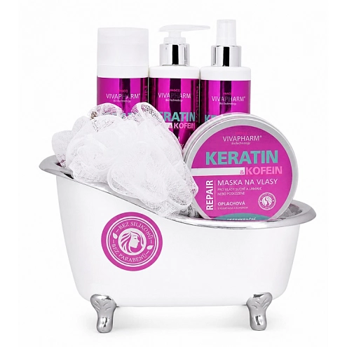 VIVACO Geschenkset Haarpflege mit Keratin und Koffein