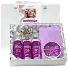 VIVACO Große Geschenkbox für Haarpflege mit Keratin und Koffein
