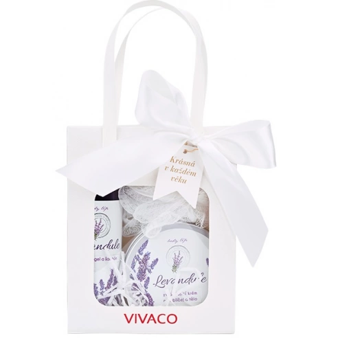 Geschenktasche mit Kosmetik und Lavendelöl