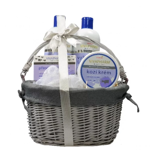 VIVACO Geschenkkorb mit Kosmetik mit Ziegenmilch