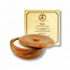 Taylor of Old Bond Street mydlo na holenie v drevenej miske Sandalwood 100g