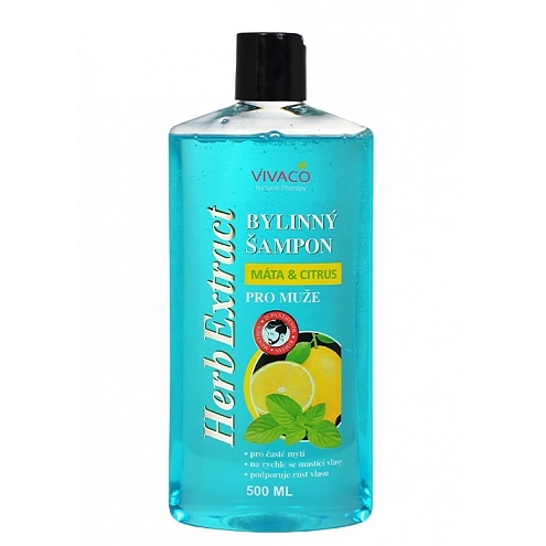 VIVACO Shampoo für Männer Minze und Zitrus HERB EXTRACT 500 ml VIVACO Shampoo für Männer Minze und Zitrus HERB EXTRACT 500 ml