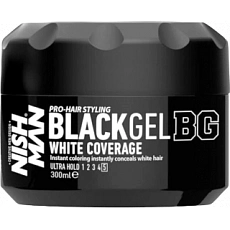 NishMan farebný stylingový gél na vlasy s čiernym efektom BlackGel 300ml