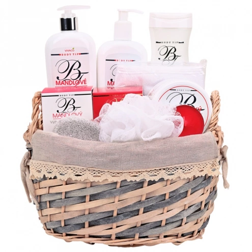 Großer Geschenkkorb mit Kosmetik mit Mandelöl
