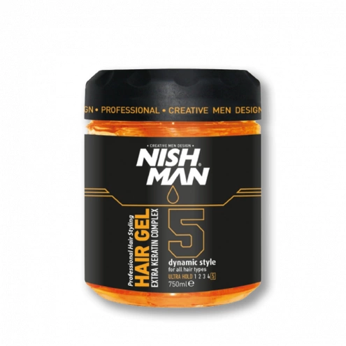 NishMan ultra silný gél na vlasy 5 Dynamic Style 750ml