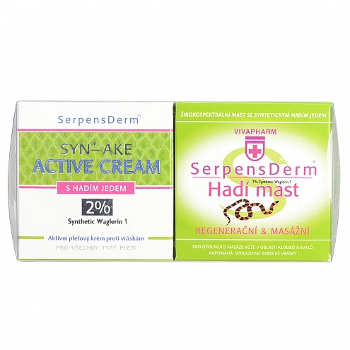 VIVACO Serpens Derm Breitband-Salbe mit Schlangengift 75 ml + Anti-Falten-Gesichtscreme mit Schlangengift 50 ml Geschenkset