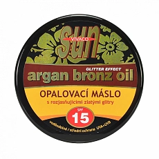 VIVACO Sonnenbutter Glitter-Effekt mit BIO-Arganöl SPF 15 SUN 200 ml