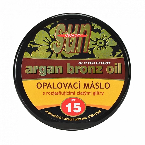 VIVACO Sonnenbutter Glitter-Effekt mit BIO-Arganöl SPF 15 SUN 200 ml