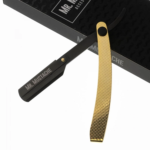 MR. MUSTACHE Pure Gold Shavette Razor