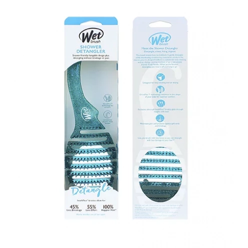 Wet Brush Shower Detangler Teal Glitter