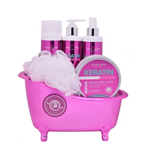 VIVACO Geschenkset Haarpflege mit Keratin und Koffein