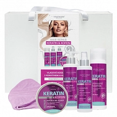 VIVACO Große Geschenkbox für Haarpflege mit Keratin und Koffein