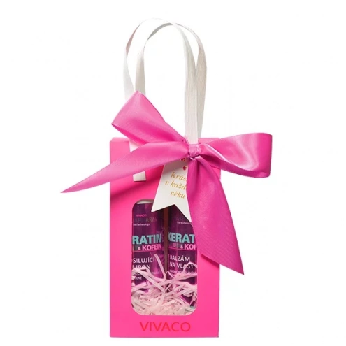 VIVACO Geschenktasche Haarpflege mit Keratin und Koffein