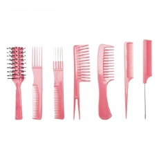 Bifull Set of 7 Pink Combs With Case