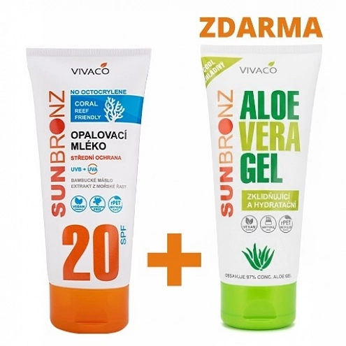 DUOPACK Sonnenmilch SPF 20 + Beruhigendes Gel mit Aloe Vera SUN BRONZ 2 Stück