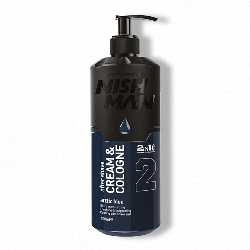 NishMan hydratačný krém-kolínska po holení 2 Arctic blue 400ml
