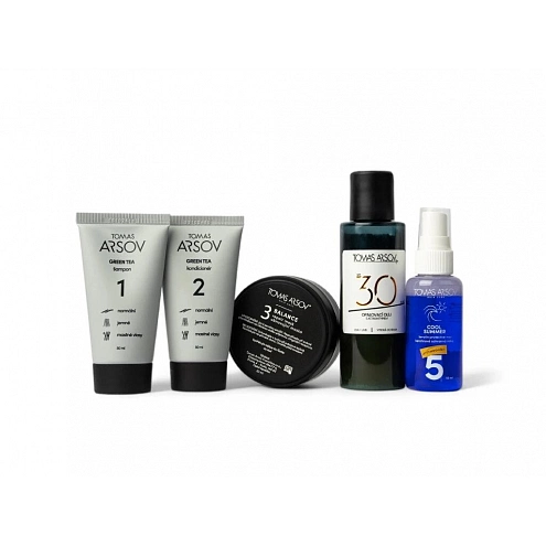 Tomas Arsov Green Tea Travel Hair Care Set With Sun Oil And Protective Keratin Mist