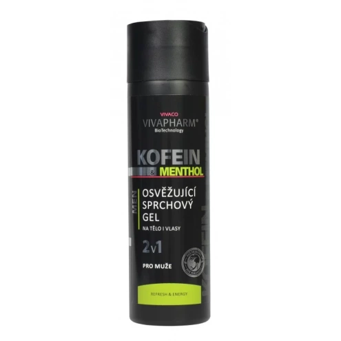 VIVACO Koffein Duschgel 2in1 mit Menthol für Männer VIVAPHARM 200 ml VIVACO Koffein Duschgel 2in1 mit Menthol für Männer VIVAPHARM 200 ml